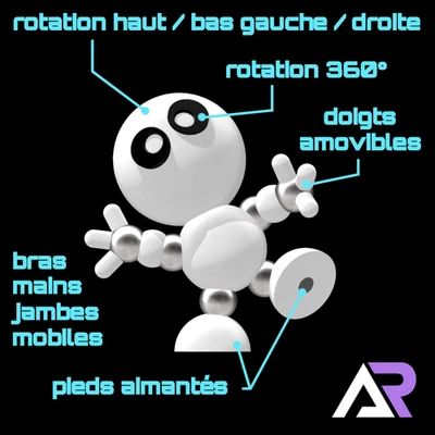 MINI ROBOT Articulé Aimanté GEEK, SF & COLLECTION Kawaii Cute - Photo 1/4