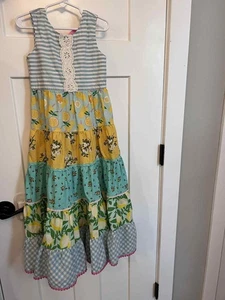Matilda Jane Girls 6 Sweet Trip Maxi Dress Lemons Easter Spring - Picture 1 of 2