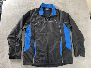 Diadora Zip Training Track Jacket Mens XL Black Blue Lightweight, Vented Back - Picture 1 of 17