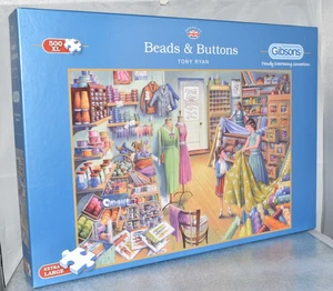 GIBSONS 500 XL EXTRA LARGE PIECE JIGSAW PUZZLE BEADS & BUTTONS By Tony Ryan - Imagen 1 de 4
