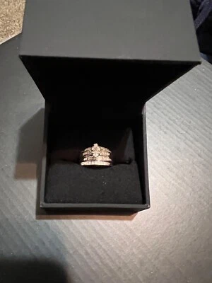 0.52ctw Marquise Diamond Engagement Ring Wedding Band Bridal Set 10k White Gold - Image 1 of 4