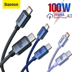 Baseus PD 100W Type-C USB C Fast Charging Data Cable For Samsung Huawei Xiaomi - Picture 1 of 15