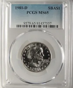 1981-D  $1 SBA SUSAN B ANTHONY DOLLAR MINT STATE GEM BU PCGS MS65 #41457557 - Picture 1 of 4