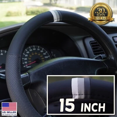 Steering Wheel Cover 15" Grey TRD Retro Stripes for Toyota Tundra 4Runner Tacoma - Image 1 of 4