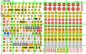 NH181 DAVE'S DECALS N SCALE ROAD AND ASSORTED SIZ STOPS SIGNS ARROW SIGNS