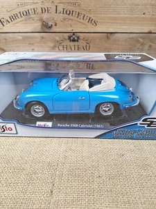 New unopened Maisto Porsche 356B Cabriolet 1961 Blue Diecast Model Car 1:18 - Picture 1 of 12