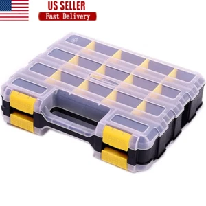 34 Compartment Durable Plastic Tool Organizer Box Double Sided Screw Storage New - Picture 1 of 7