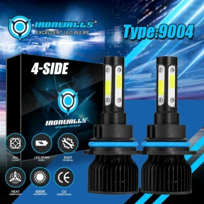 For Nissan Sentra 1985-1998 9004 HB1 4-SIDE LED Headlight Hi/Lo 6000K Bulbs Kit - Image 1 of 4