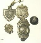 MEDAL OTHER LOT OF 5 PIECES 2 ARE STERLING SILVER POLICE FIREMAN MILITARY 