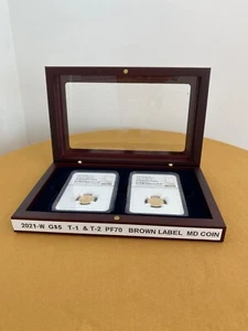 2021-W Proof T1 and T2 American Eagle 1/10 oz Gold Design Set NGC PF70 - Picture 1 of 7