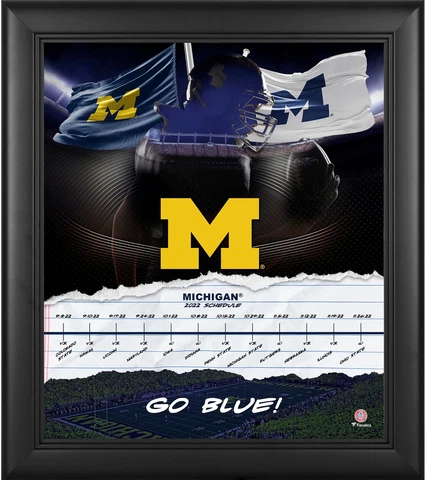Michigan Wolverines Framed 15"x 17" 2022 Gameday Schedule Collage Cover