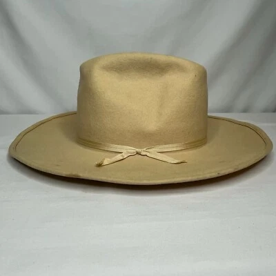 Sombrero de Vaquero Vintage 100% Lana Sombreros de Ciudad Nacional Nueva York Talla 7 Foto 1 de 4