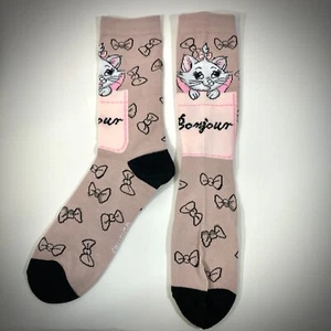 CALZINI DISNEY ARISTOCATS MARIE BONJOUR FIOCCHI PUCE ROSA DONNA CREW OSFM nuovi - Foto 1 di 3