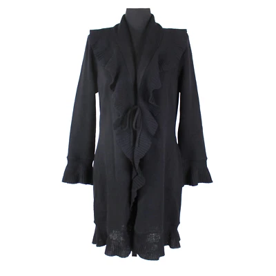 Abrigo Suéter Cárdigan Colección St. John Kelly Borde Volantes Cierre Largo Corbata 6 Foto 1 de 4