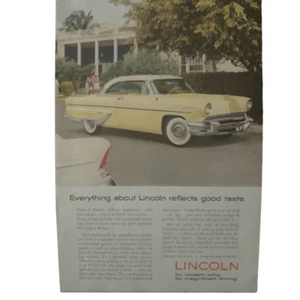 Lincoln 1955 vintage refleja anuncio de buen gusto - Imagen 1 de 4