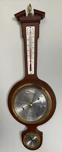 Vintage Mahogany Taylor Instruments Weather Station Barometer Temp 22" Banjo - Bild 1 von 11