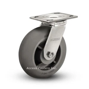 16XR08201S 8" x 2" Albion Swivel Plate Caster, TPR Wheel, 675 lbs Capacity - Imagen 1 de 6