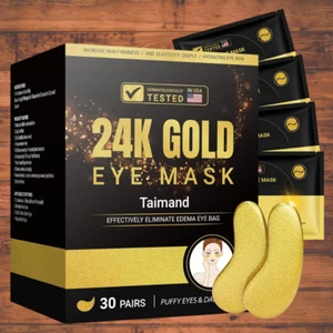 Under Eye Patches 30 Pairs 24K Gold Under Eye Mask for Puffy Eyes Dark Circle - Picture 1 of 7