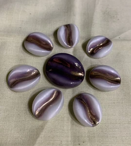 Tschechischer Glas Cabochon Knopf ohne Schaft flache Rückseite Schmuckherstellung CRF-71 - Bild 1 von 5