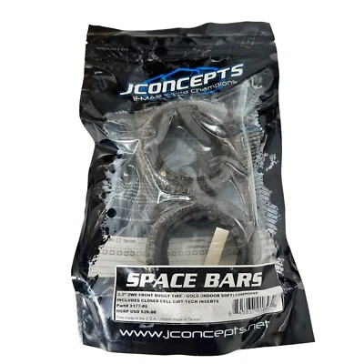 JConcepts JCO3177-05  Space Bars 2.2" Front Buggy Tires, Gold Compound Dirt Tech - Image 1 of 3