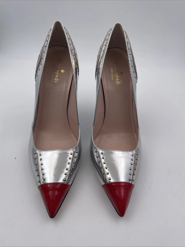 Женские туфли на каблуках Kate Spade Silver Rocket with Flames с тиснением 8,5 - Изображение 1 из 4