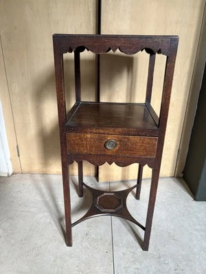 Antique mahogany washstand bedside table Georgian nightstand 19th Century - Image 1 of 4