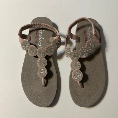 Sandalias Skechers Yoga Espuma Rosa Elastizadas Estrás Tanga Zapatos 10 Foto 1 de 4