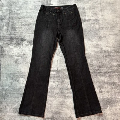 Kikit Black Denim Jeans Front Stitch Square Pocket Bootcut Women’s Size 12 - Image 1 of 4