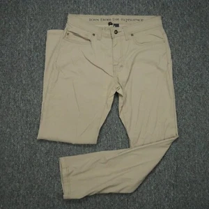 Prana Pants Men 32x30 Khaki Tan Slim Fit Brion Hiking Pockets - Picture 1 of 9
