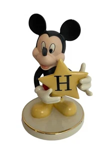 Disney Lenox Mickey Mouse You’re A Shining Star Figurine Letter H NEW In Box - Picture 1 of 10