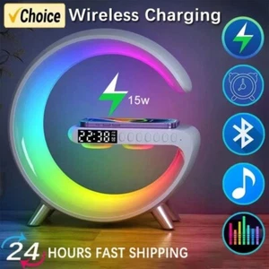 Multifunction Wireless Charger Pad Stand Speaker TF RGB Night Light 15W Fast - Picture 1 of 7