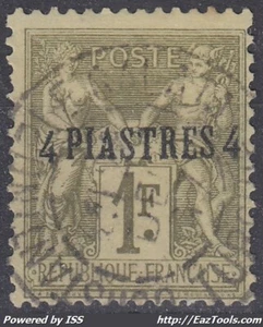 LEVANT : SAGE SURCHARGE 4 PIASTRES 4 N° 3 OBLITERATION CHOISIE - Foto 1 di 2