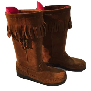 Report Boot Company Women Suede Fringe Leather Boots -  size 8 / Brand name - Picture 1 of 11