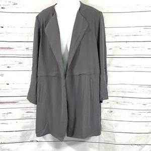 Philosophy Jacket Women’s 3X Gray Open Front Smoke Long Sleeves Lightweight NWT - Picture 1 of 10