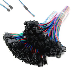 50Pairs 15cm SM 22AWG 3Pins Male Female Wire Connectors Pitch 2.54mm Strip Light - Picture 1 of 5