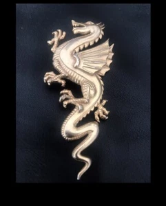 JJ 1986 Vintage Mythical Flying Dragon Pin Brooch - Picture 1 of 6