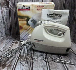 Corningware Electrics Select 10 Speed Hand Mixer With 3 Types Beaters Vintage - Picture 1 of 7