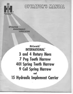 Gradas rotativas International Harvester 1965 de colección manual del operador - Imagen 1 de 2