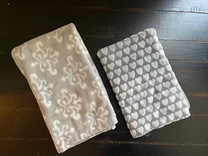 Babydecken Fleece grau/weiß 2er Set (2) - Bild 1 von 3