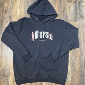 Kill Crew Pullover Hoodie Sweatshirt Black Red Distressed Men’s Medium - Picture 1 of 5