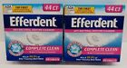 Lot of 2 Efferdent Anti-Bacterial Denture Cleanser 5-in-1 Cleansing 44 Tablets