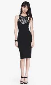 NWT - Express black sequined southwest Tribal Aztec style midi dress size Small - Picture 1 of 10