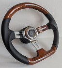Steering Wheel custom used wood flat chrome fits for W124 W123 R107 1980-1992