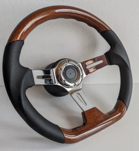 Steering Wheel custom used wood flat fits for Mercedes Benz W124 W123 R107 80-92 - Picture 1 of 14