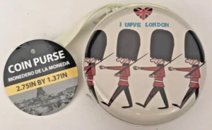 Coin Purse Earbud Holder Stocking Stuffer Double End Zipper England Design D - Imagen 1 de 3