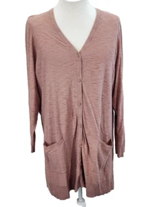 Cardigan Torrid donna più cavo fidanzato maglione bottoni davanti taglia 5XL rosa - Foto 1 di 9