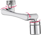 Faucet Extender, 1080° + 360° Rotating Faucet Areator, 2 Modes Swivel Faucet Are