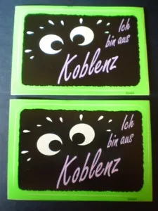 2 pieces: stickers by LITTLE COWARD - I am from Koblenz 12 x 8 cm/new - Picture 1 of 1