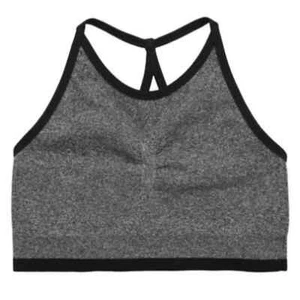 Zella Kids' Girls' Ribbed Ruched Seamless Strappy Bra In Black L (10/12) NWT - Picture 1 of 7