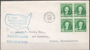 US Scott #894 "Gilbert Charles Stuart" Famous Americans, 1 cent addressed FDC - Picture 1 of 1